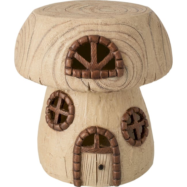 Table d'appoint champignon maison féerique Couleur naturel et marron <span itemprop=