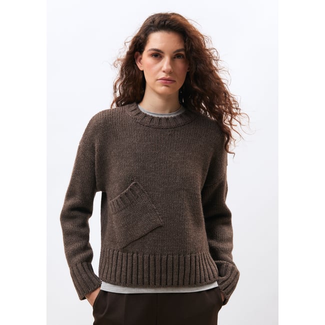 Pull manches longues col rond navy <span itemprop=