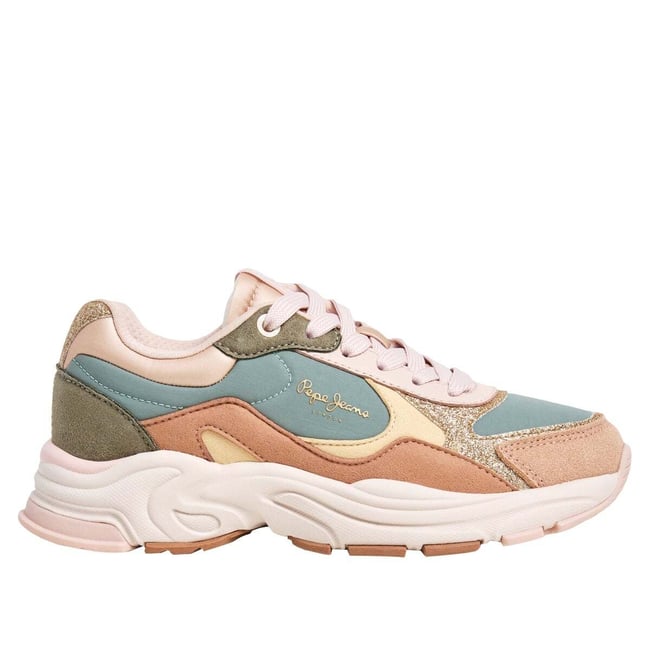 Baskets Avec Détails Paillettés orange de blanc <span itemprop=