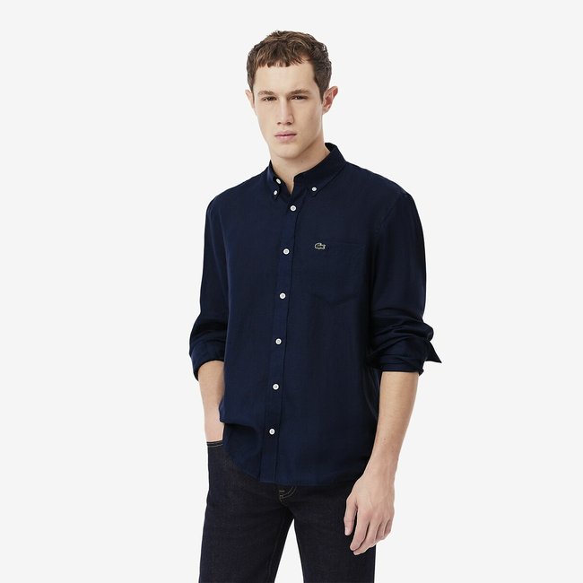 Camisa regular fit, em linho - LACOSTE