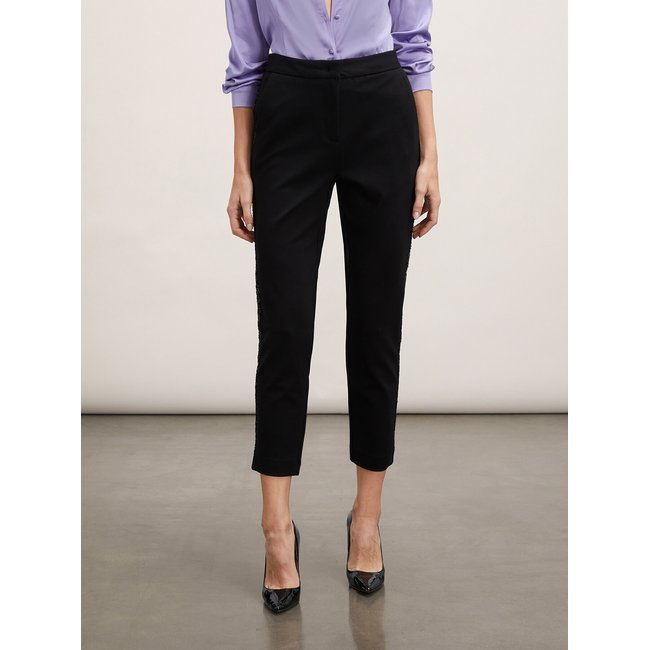Pantalon REGULAR en maille MILANO noir <span itemprop=