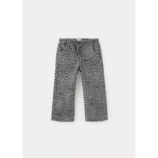 Jean imprimé animal gris <span itemprop=
