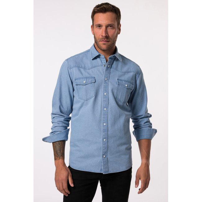 Chemise en jean bleu clair <span itemprop=