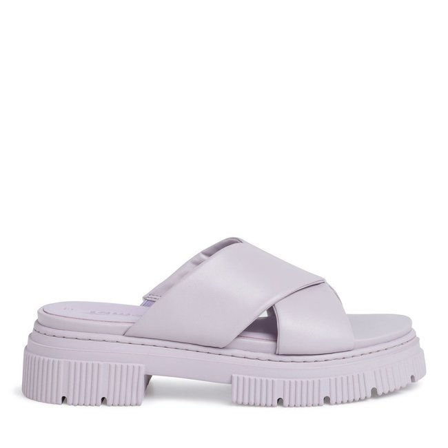 Mule Talon Bloc rouge bordeaux laque <span itemprop=