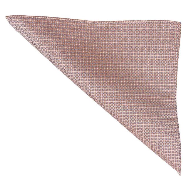 Pochette 100% soie motif losanges rose clair <span itemprop=