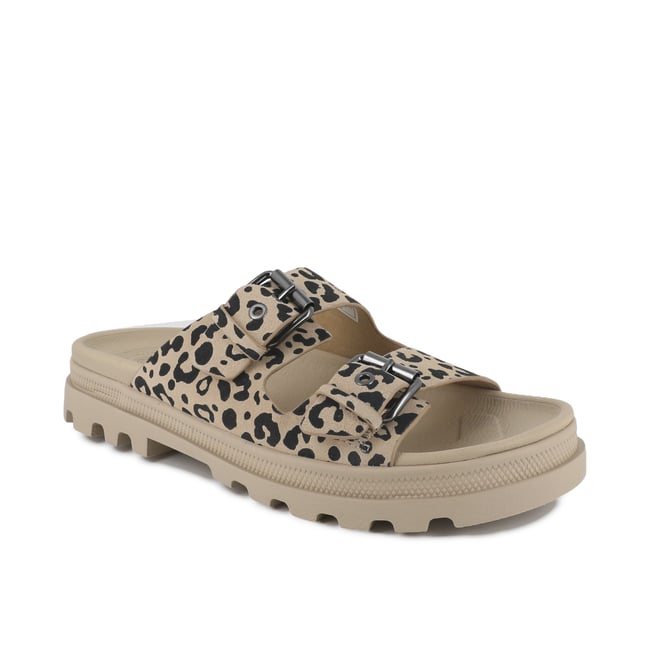 Sandales en suede DUNELITE RIVIERA WLD vert-leopard <span itemprop=
