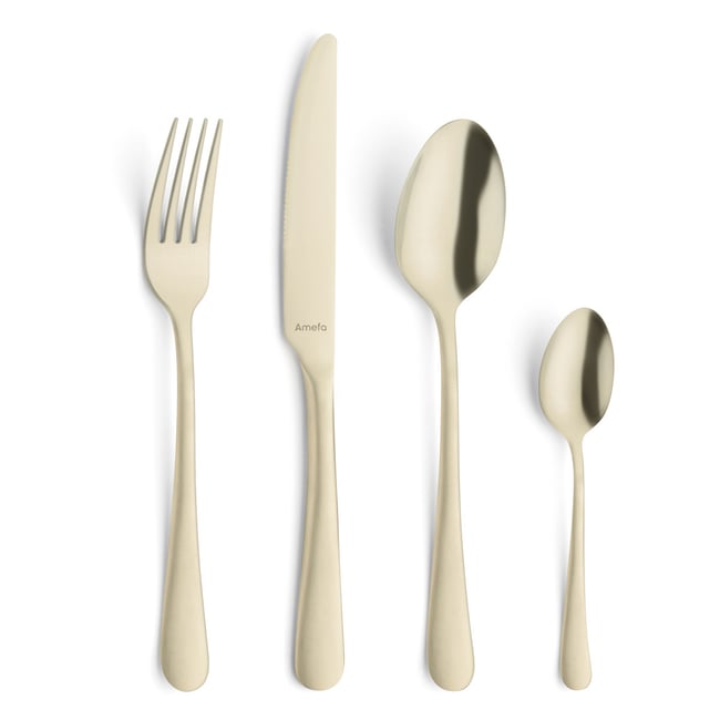 Ménagère Austin 32 Pièces Pour 8 Personnes - Couverts Inox Vieilli Vintage En Coffret - Amefa