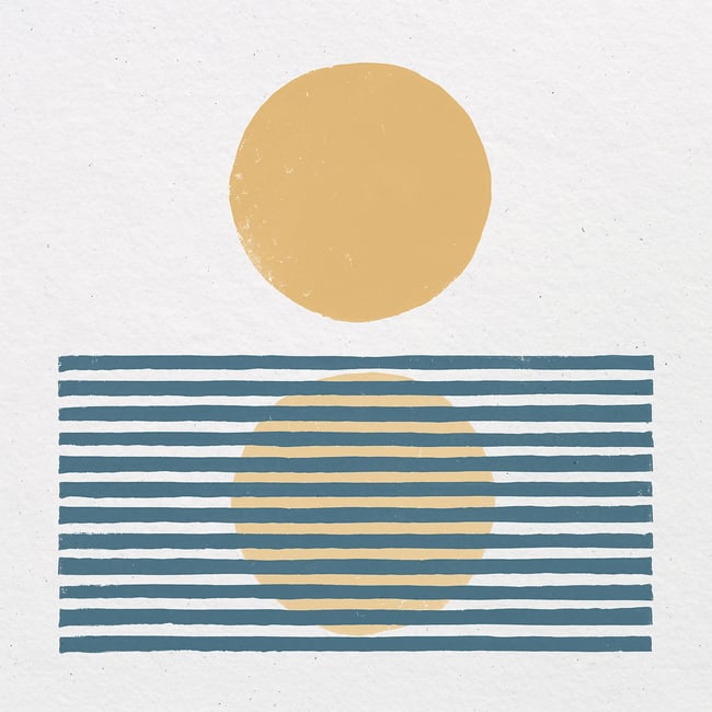 Tableau rayures bleues d'été - HEXOA