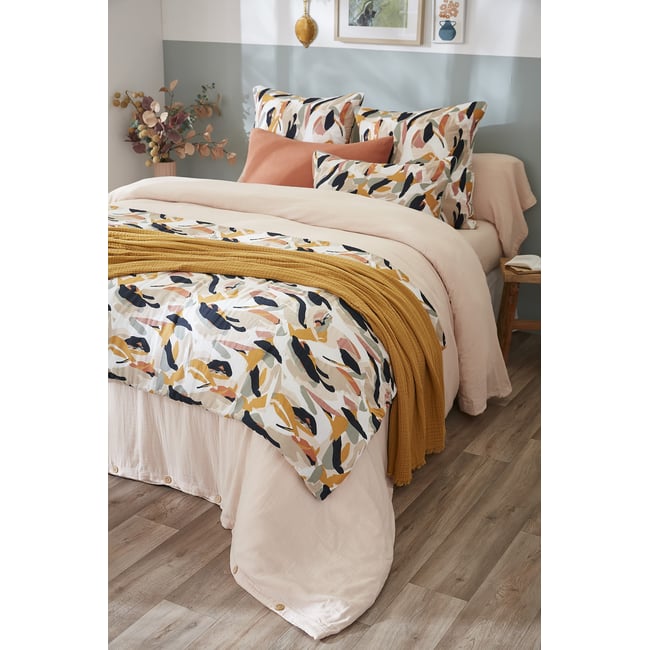 Bout de lit en gaze de coton imprimée JULIA  Confort et style multicolore <span itemprop=
