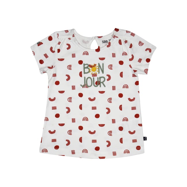 Tee shirt lilette manches courtes enfant blanc <span itemprop=