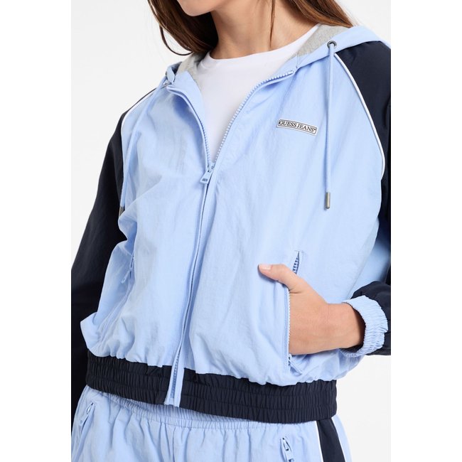 Blouson À Capuche bleu <span itemprop=