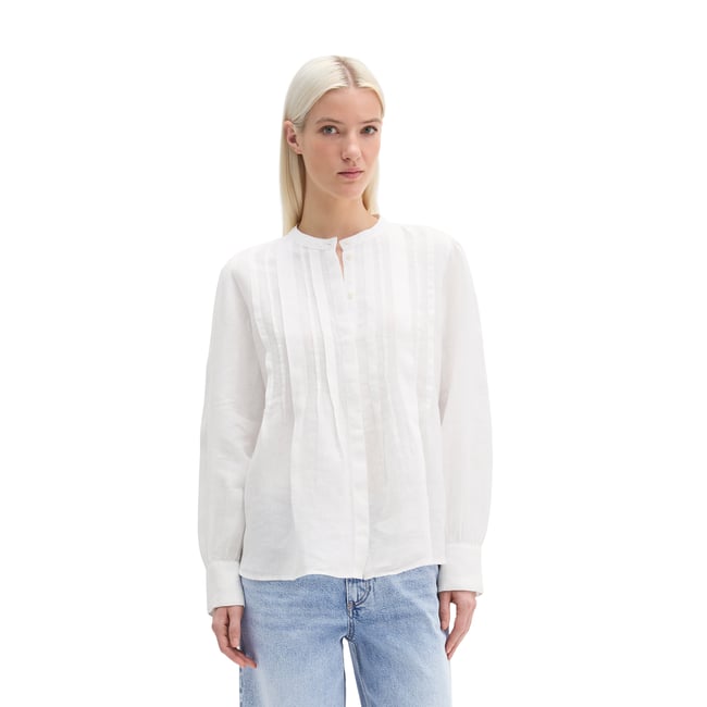 Blouse en lin A-Shape avec fonction de refroidissement naturel blanc <span itemprop=