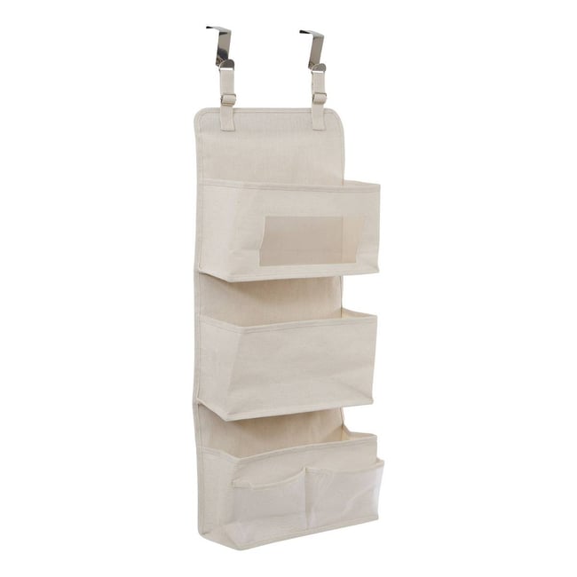 Rangement porte rectangulaire en tissu DRESSY PLUS Couleur beige <span itemprop=