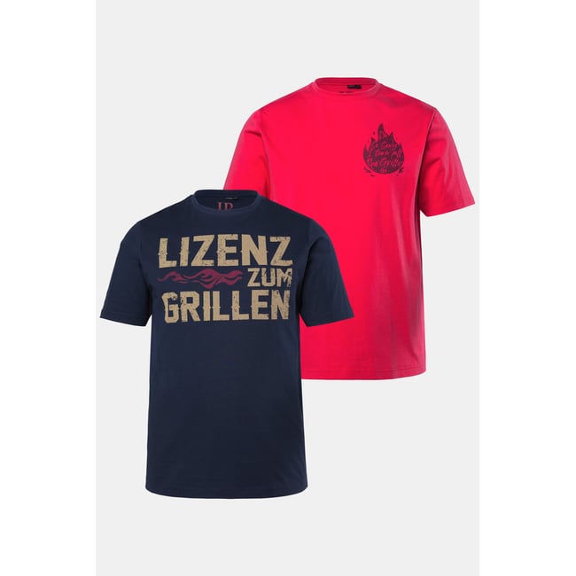 Lot de 2 t-shirts à manches courtes rouge feu <span itemprop=