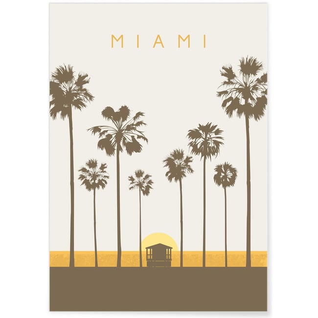 Poster Miami Couleur blanc <span itemprop=