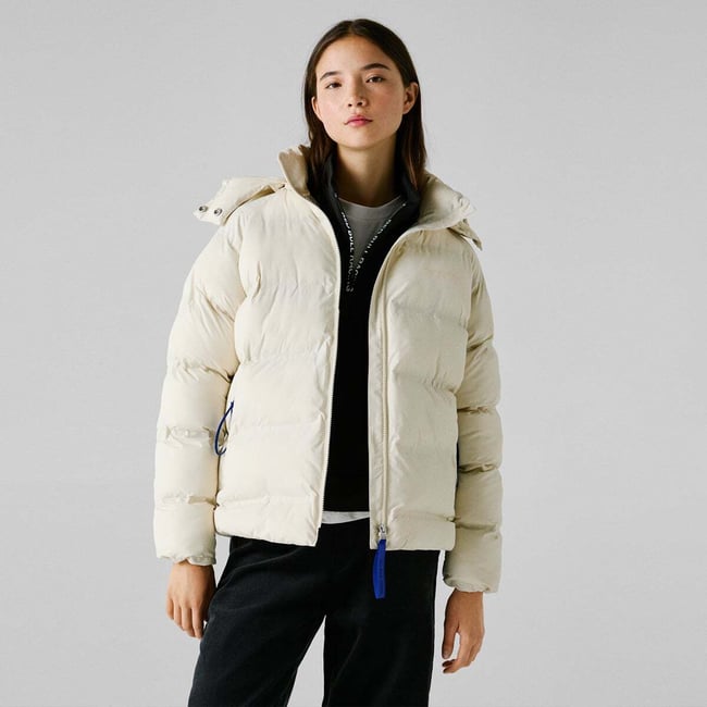 Doudoune Matelassée Avec Capuche naturel <span itemprop=
