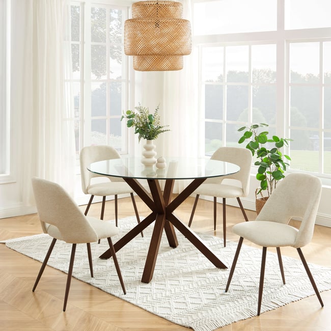 Chaises tissu pieds (lot de 2)  ELISABETH - BAÏTA