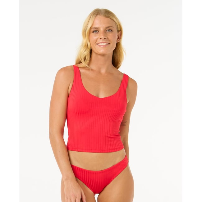 Haut de maillot de bain PREMIUM SURF TANKINI rouge hibiscus <span itemprop=