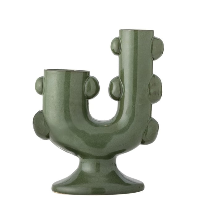 Vase grès sculptural  TANU Couleur vert <span itemprop=