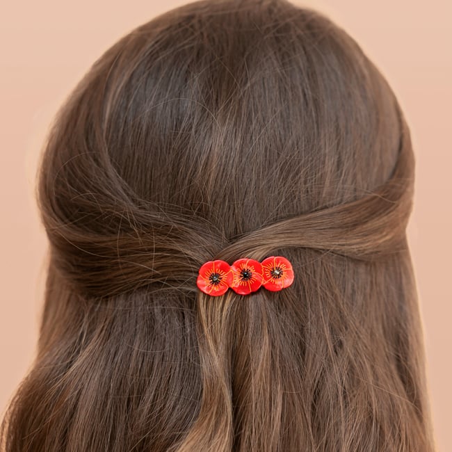 Barrette COQUELICOT rouge <span itemprop=