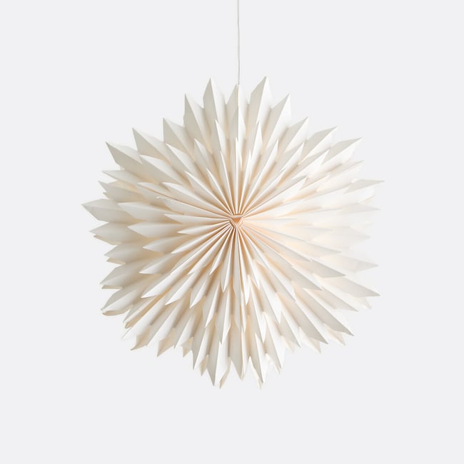 Étoile lumineuse à suspendre en papier, diamètre 38 cm, CASPAR Couleur ecru <span itemprop=