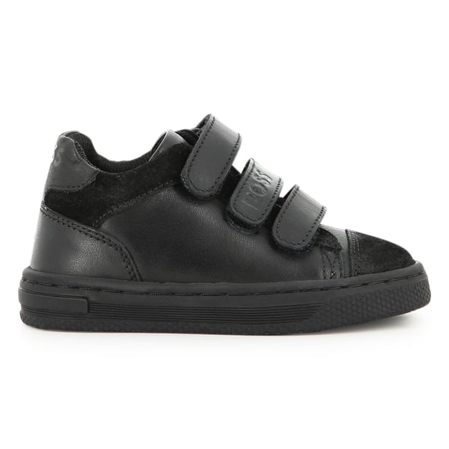 Baskets basses à scratch black <span itemprop=