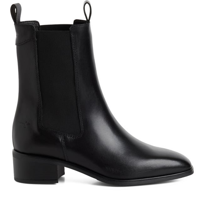 Bottine Chelsea en cuir noir cuir <span itemprop=