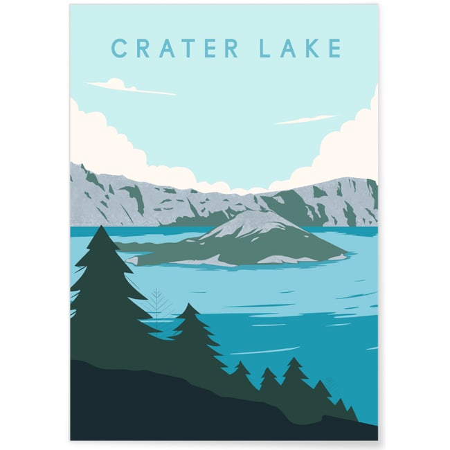 Affiche Crater Lake Couleur blanc <span itemprop=