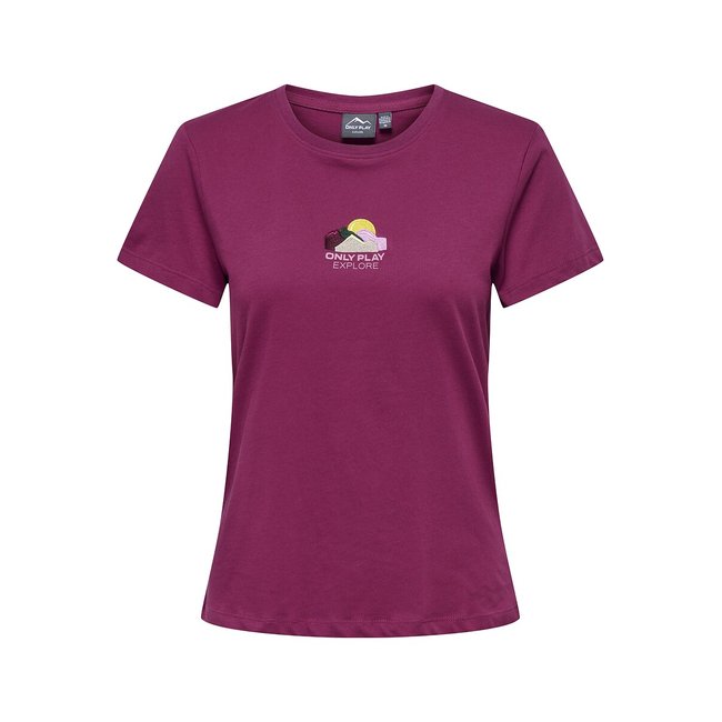 Hiking Short Sleeve T-Shirt, burgundy, ONLY PLAY
