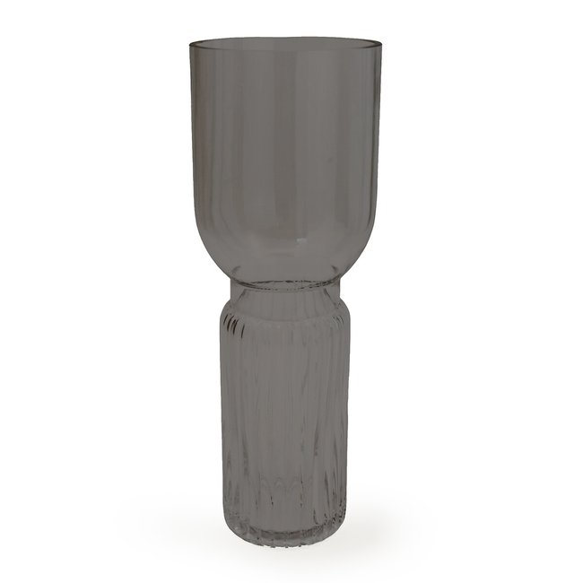 35cm Grey Glass Footed Vase, transparent, SO'HOME