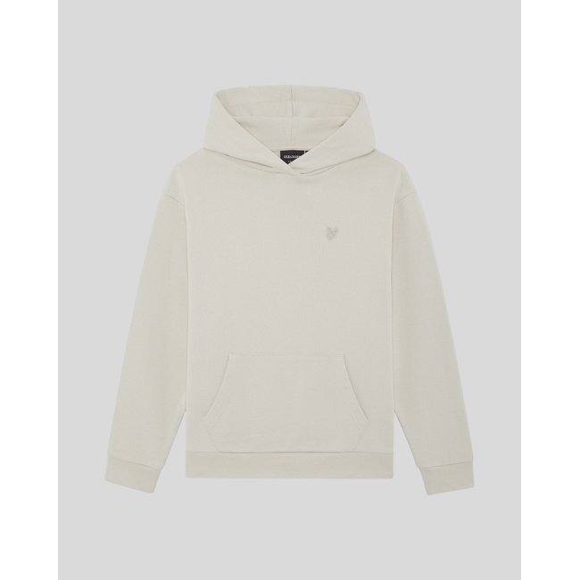 Sweat à capuche décontracté épaules tombantes blanc mastic <span itemprop=