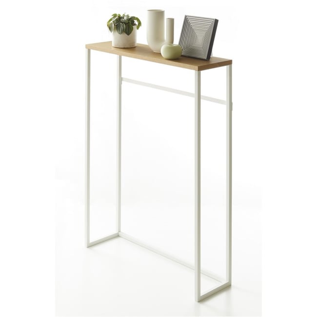 Table console étroite design acier bois  TOWER - YAMAZAKI