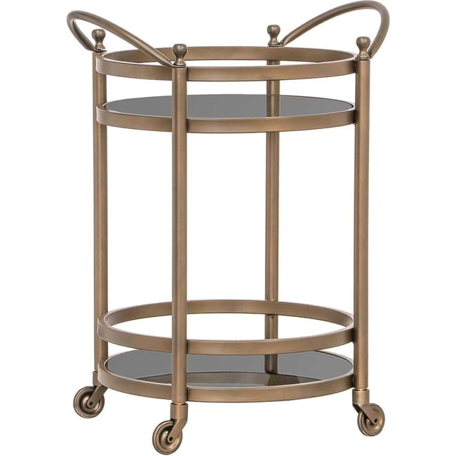Chariot en fer finition  brossé Richmond Exclusive Couleur or brossé élégant <span itemprop=