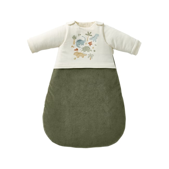 Gigoteuse manches longues amovibles bi-matière MINISAURUS olive <span itemprop=