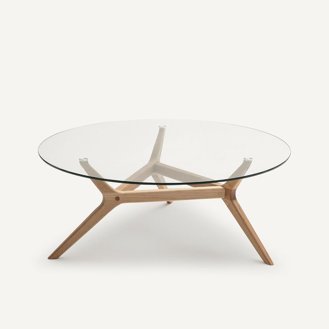Table basse chêne Ø90 cm, Maricielo chêne naturel <span itemprop=