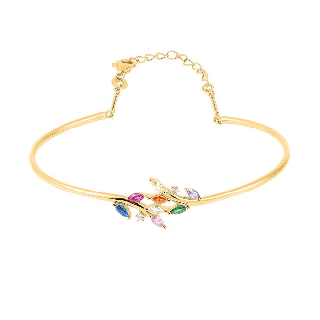 Jonc en argent 925 et oxyde de zirconium multicolore or <span itemprop=