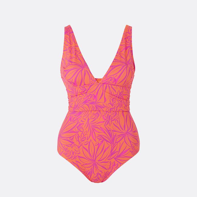 Maillot de bain 1 pièce triangle imprimé imprimé exotique <span itemprop=