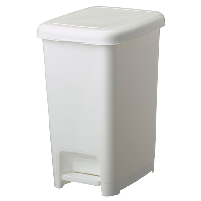 Poubelle de salle de bains à pédale 10L - CUBO Couleur plastique blanc <span itemprop=