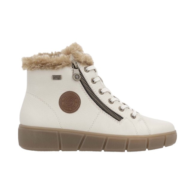 Basket Montante Cuir Maya beige comb <span itemprop=