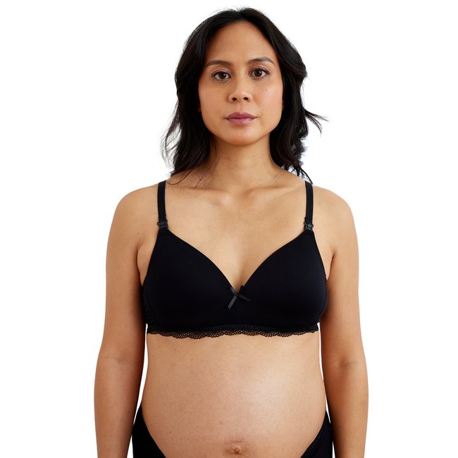 2 soutiens-gorge d'allaitement sans armatures viscose de bambou noir <span itemprop=