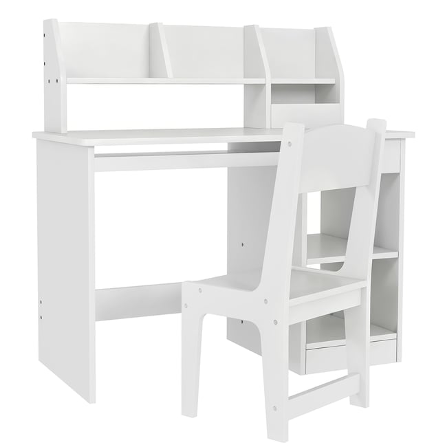 Bureau d'étude pour enfants avec chaise MDF blanc <span itemprop=