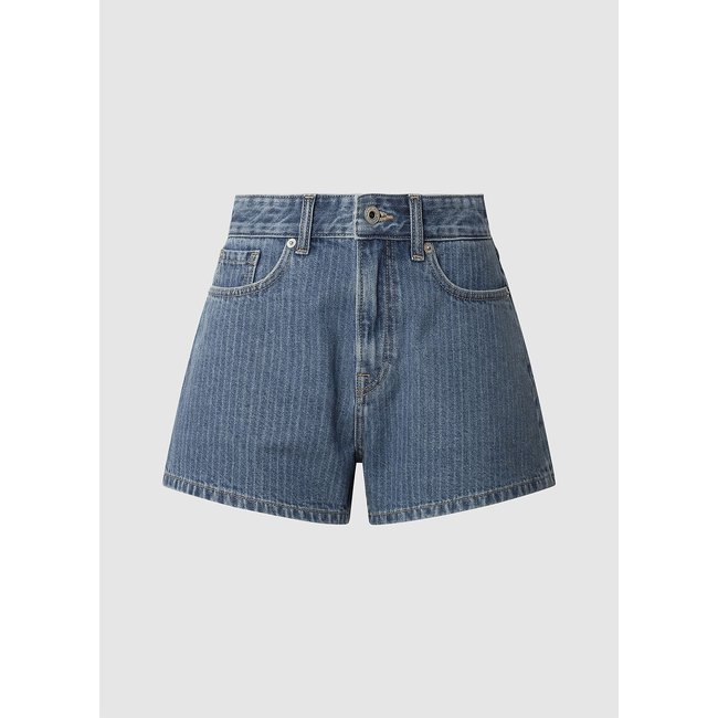 Shorts in denim, vita alta medium blue PEPE JEANS