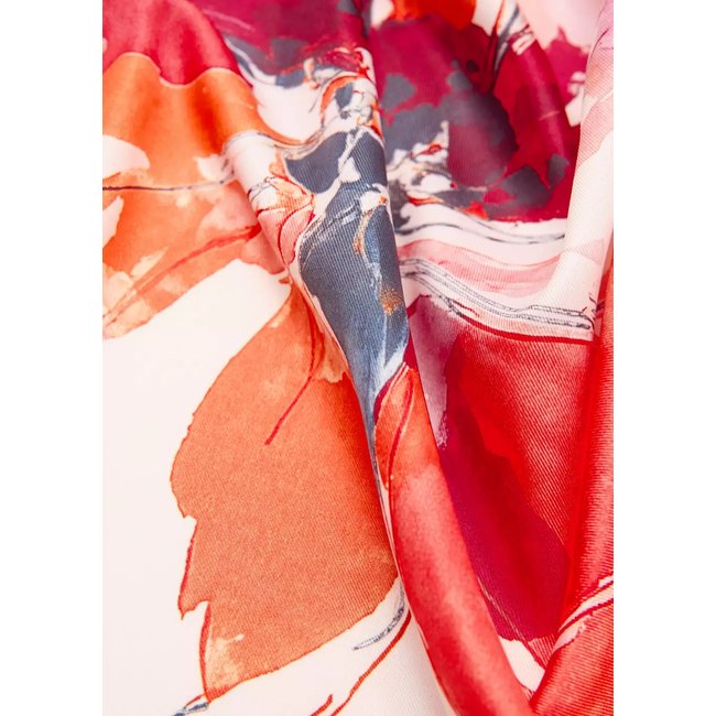 Foulard à fleurs rose <span itemprop=