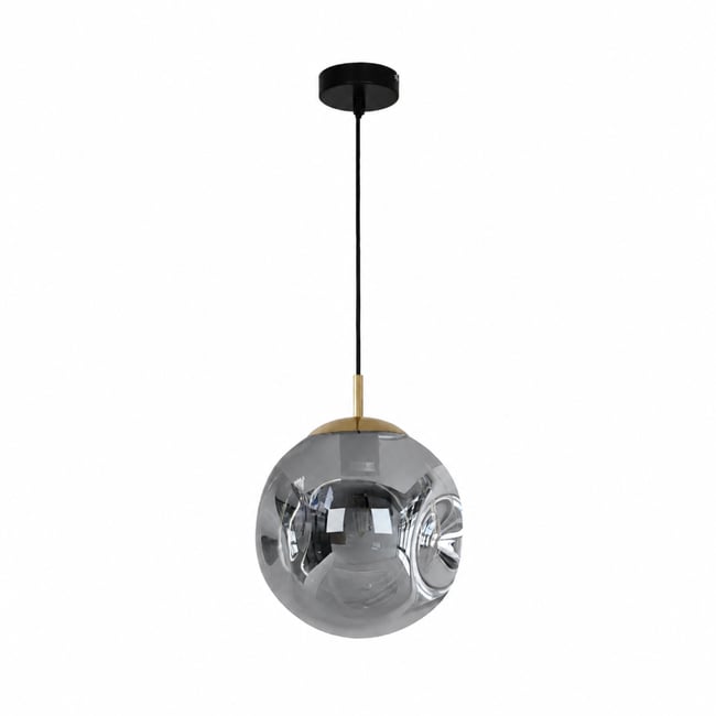 Suspension en verre D25 cm - BRUME Couleur chrome <span itemprop=