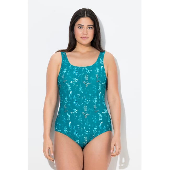 Maillot de bain sans bonnets souples. Motif émeraude <span itemprop=