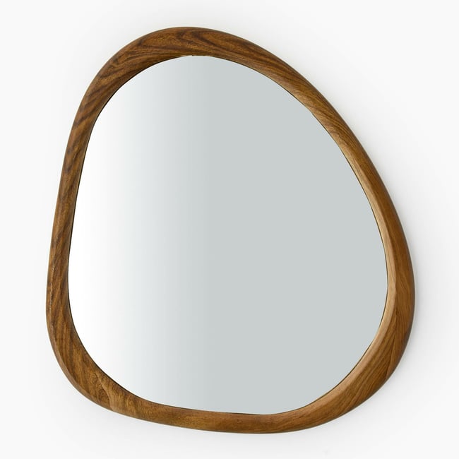 Miroir ondulé, 35x2x57cm, en bois Couleur bois fonce <span itemprop=