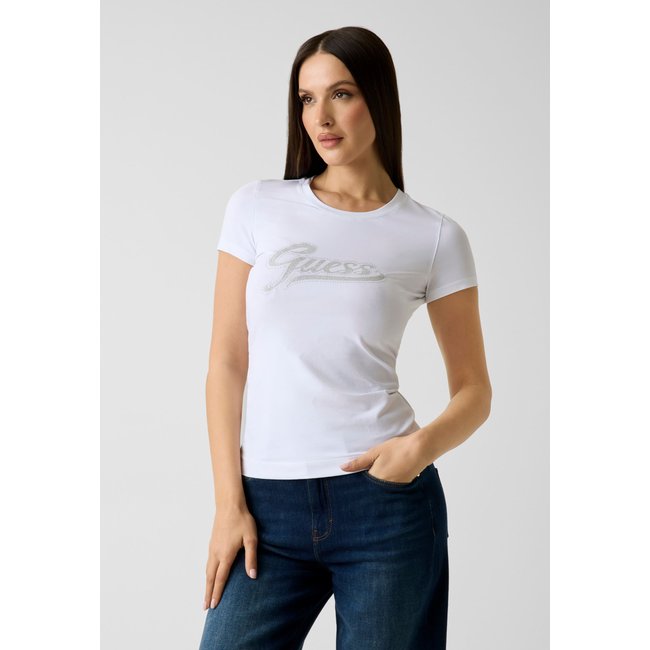 T-Shirt Avec Logo Pailleté - GUESS