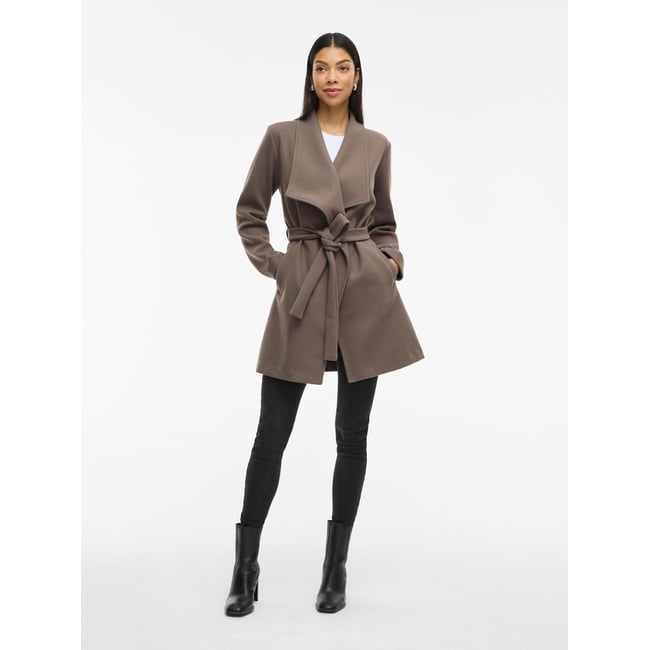 Manteau col italien à nouer falcon <span itemprop=