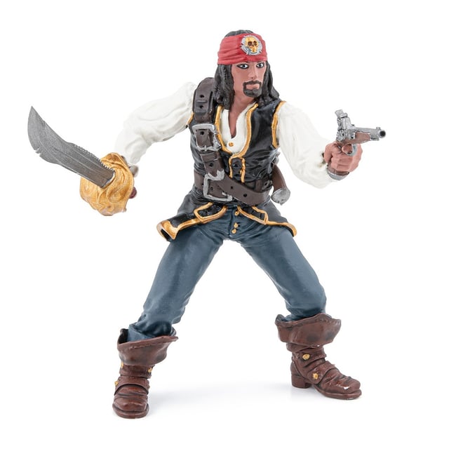 Figurine Pirate au pistolet bleu <span itemprop=