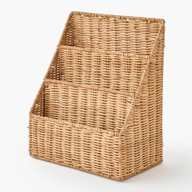 Range courrier en rotin Couleur brun <span itemprop=